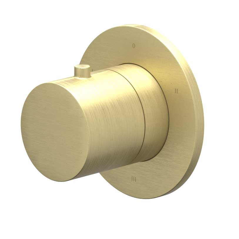 IVY Afbouwdeel 3-weg stop-omstel symmetry met rond rozet, Gebr. mat goud PVD - productfoto - SKU 6202444
