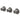 IVY Afbouwdeel inbouwthermostaat met 2 stopkranen symmetry met ronde rozetten – Gebr. metal black PVD