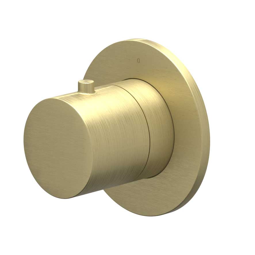 IVY Afbouwdeel inbouwstopkraan symmetry met rond rozet, Gebr. mat goud PVD - productfoto - SKU 6202574