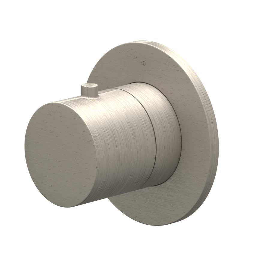 IVY Afbouwdeel flow-through stopkraan symmetry met rond rozet, Gebr. nickel PVD - productfoto - SKU 6202603