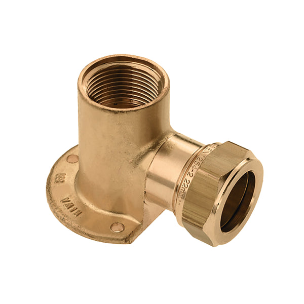 Riko muurplaat messing 1/2" bi x 12 mm knel
