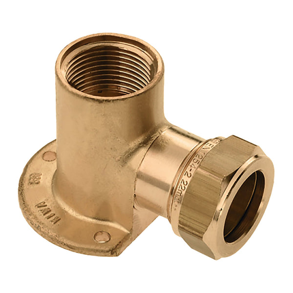 Riko muurplaat messing 1/2" bi x 12 mm knel