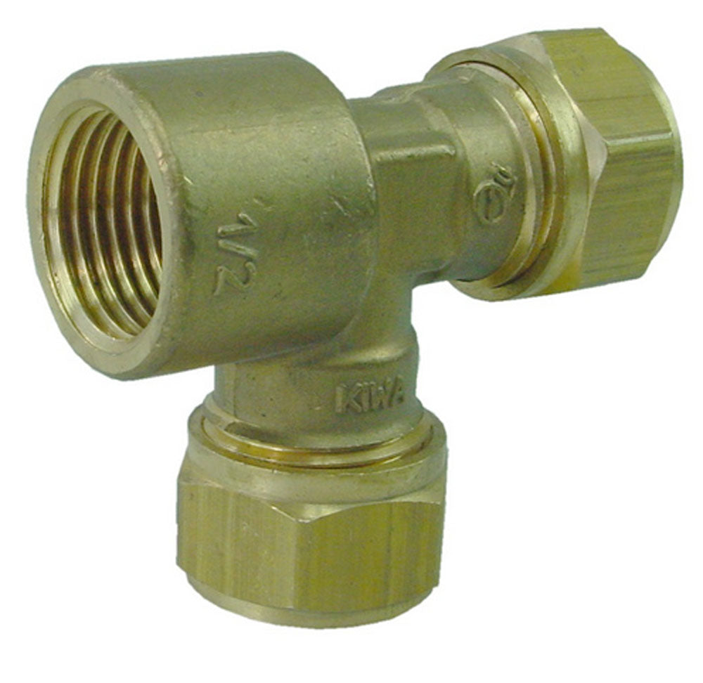 Riko Riko knelkoppeling t stuk kiwa gastec bi 22 mm x 22 mm x 1/2" bi messing - productfoto