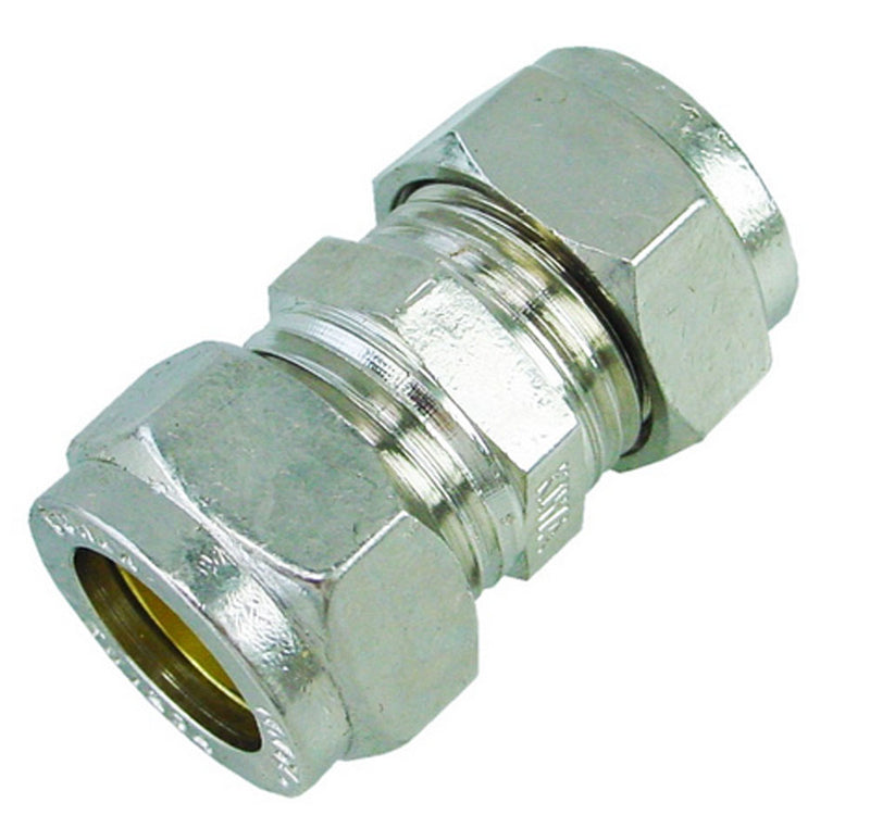 Riko knelkoppeling sok recht Gastec vernikkeld 15 mm - productfoto