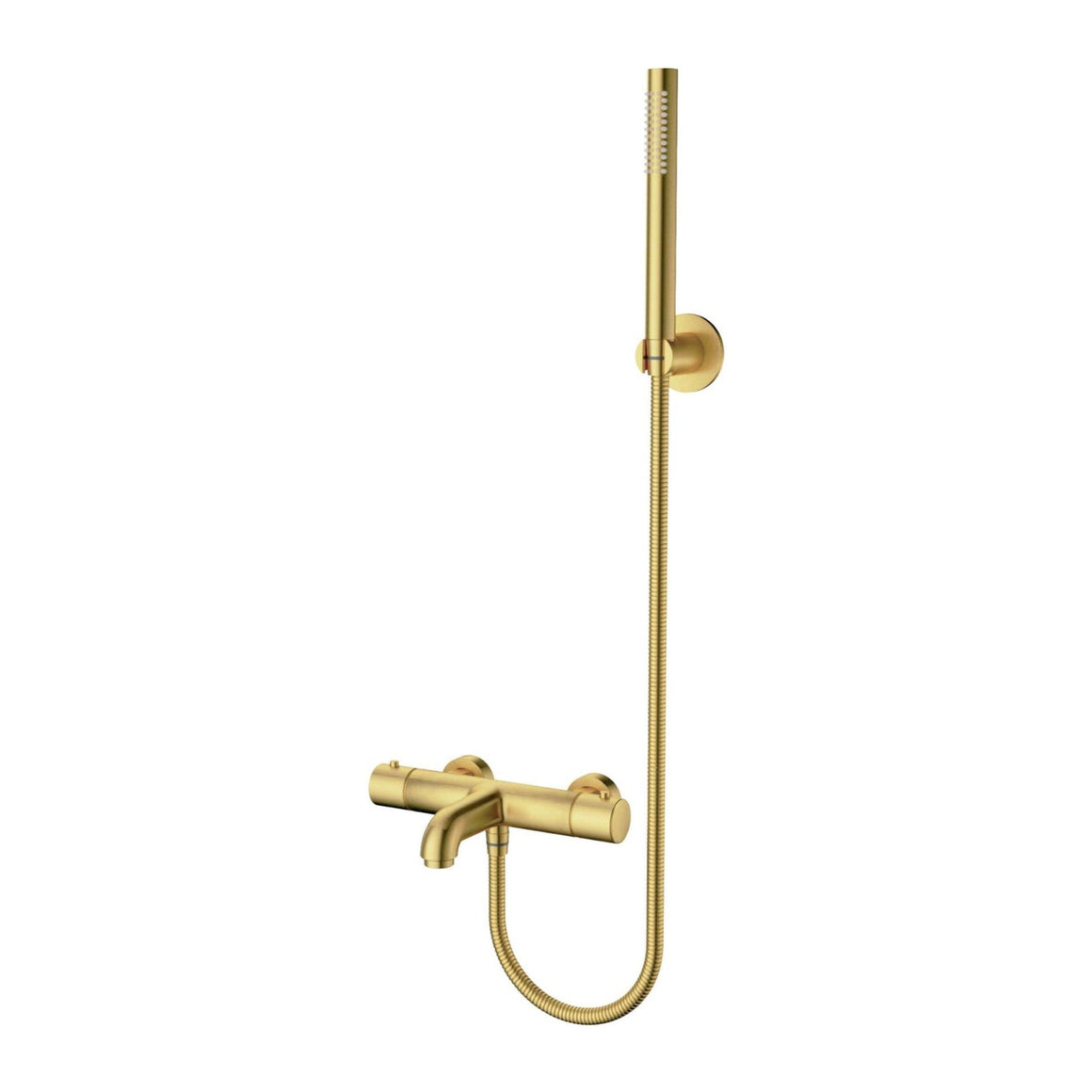 Aloni thermostatische bad- en douchemengkraan geborsteld goud productfoto