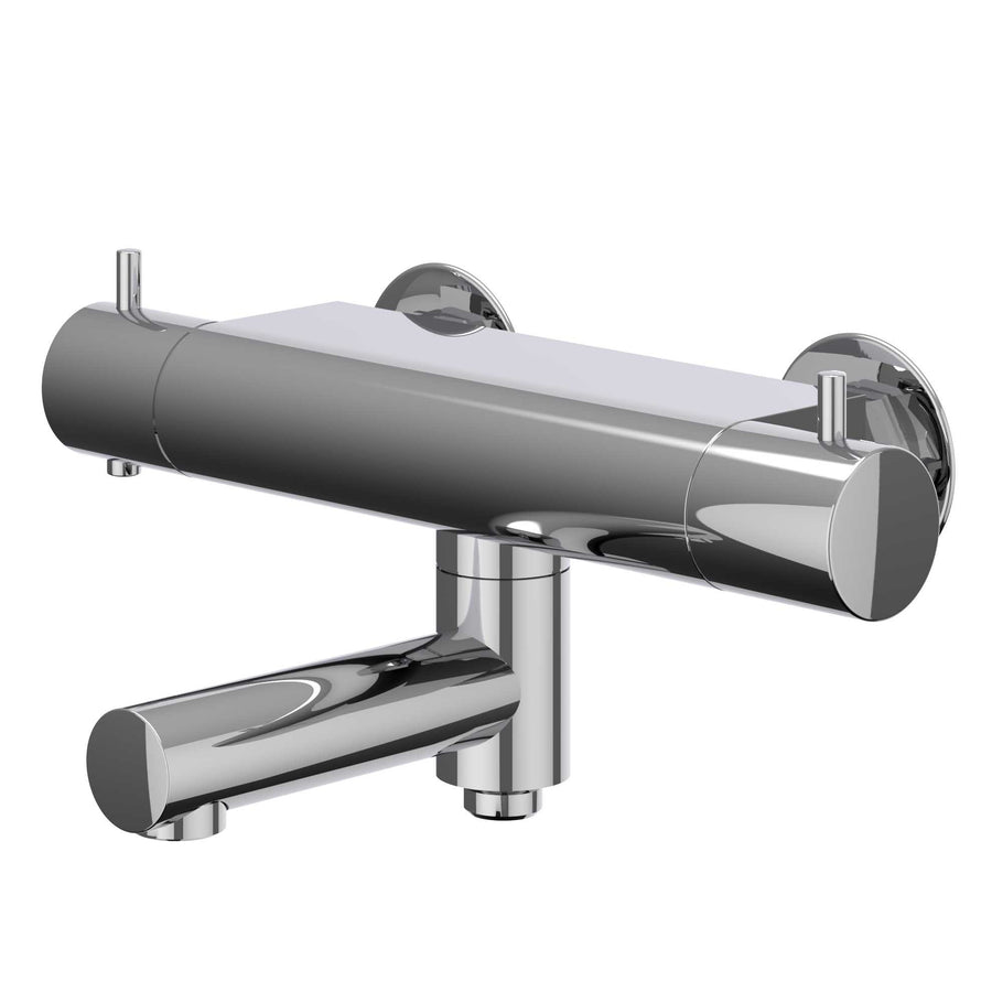 IVY Badthermostaatkraan opbouw met wegdraaibare baduitloop met omstel cooltouch, Chroom - productfoto - SKU 6301001