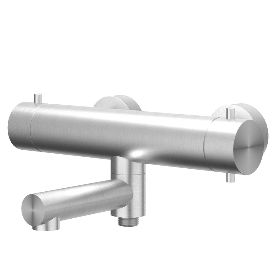 IVY Badthermostaatkraan opbouw met wegdraaibare baduitloop met omstel, RVS316 geborsteld - productfoto - SKU 6301011