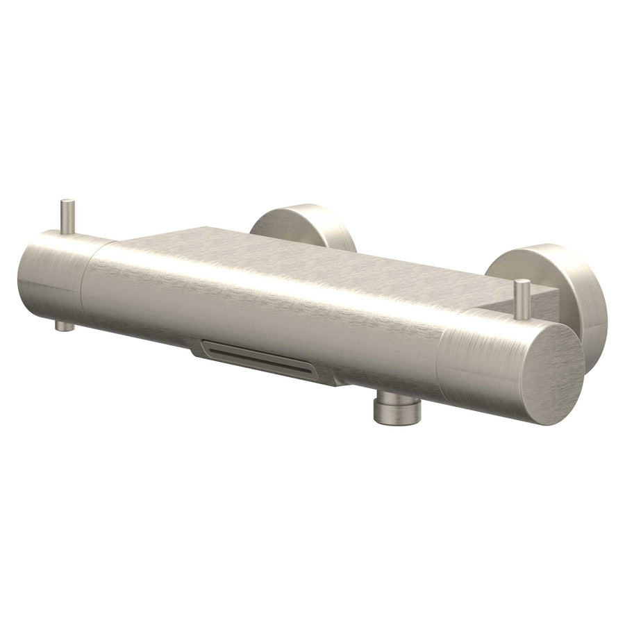 IVY Badthermostaatkraan opbouw cooltouch met cascade uitloop, Gebr. nickel PVD - productfoto - SKU 6301053