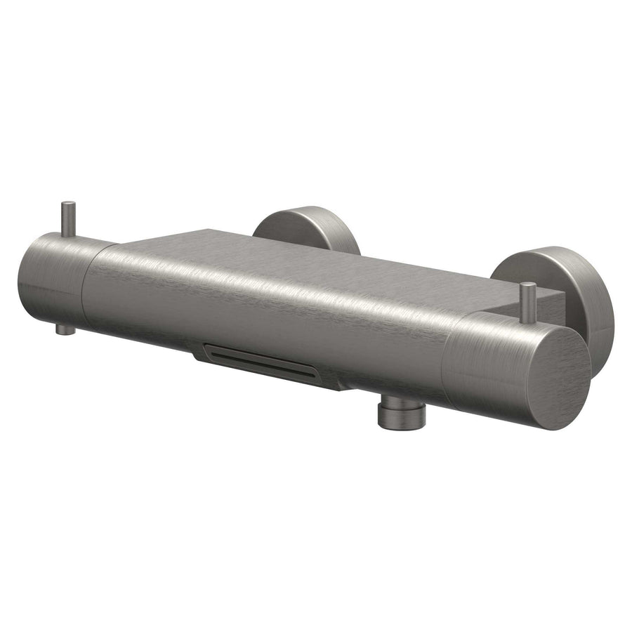 IVY Badthermostaatkraan opbouw cooltouch met cascade uitloop – Gebr. metal black PVD