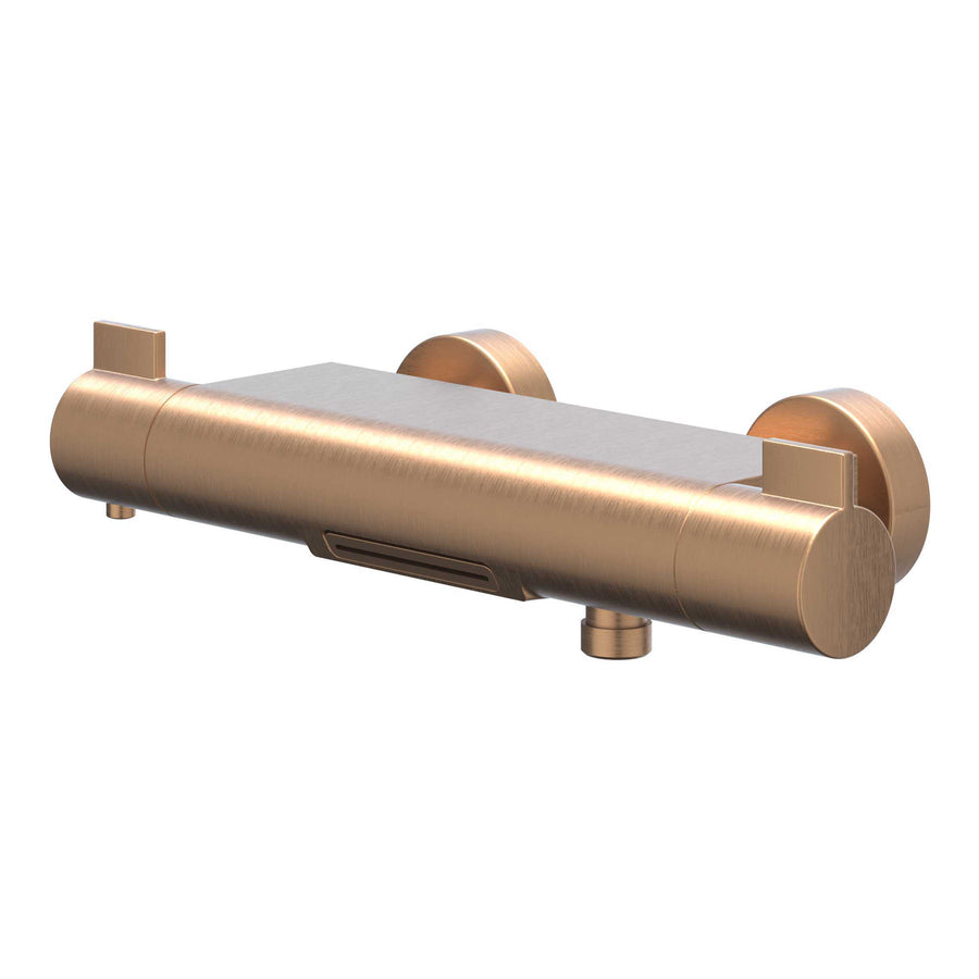 IVY Badthermostaatkraan opbouw cooltouch met cascade uitloop – Gebr. mat koper PVD