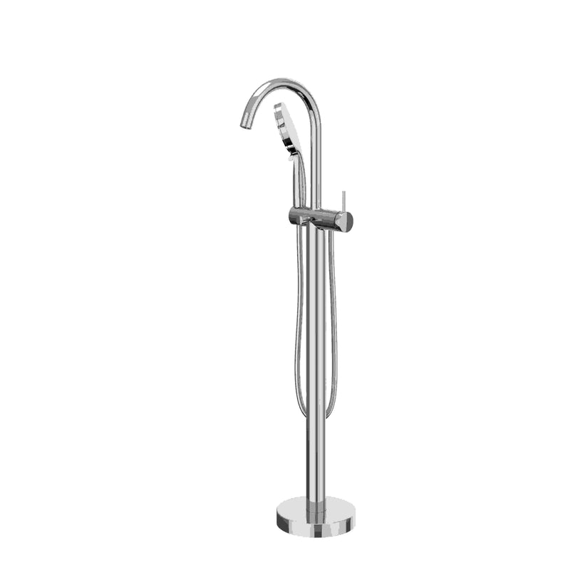 IVY Badmengkraan vrijstaand met draaibare uitloop, slang 150cm en 3-standen handdouche – Chroom