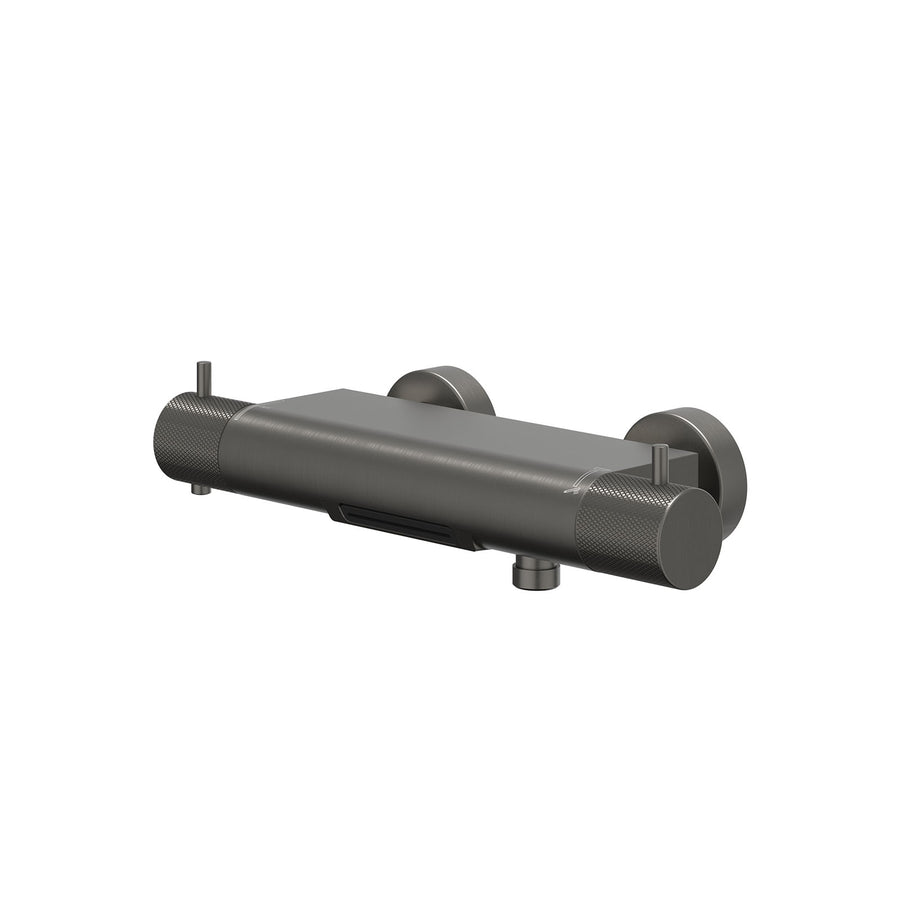 IVY Badthermostaatkraan opbouw cooltouch met cascade uitloop – Gebr. metal black PVD