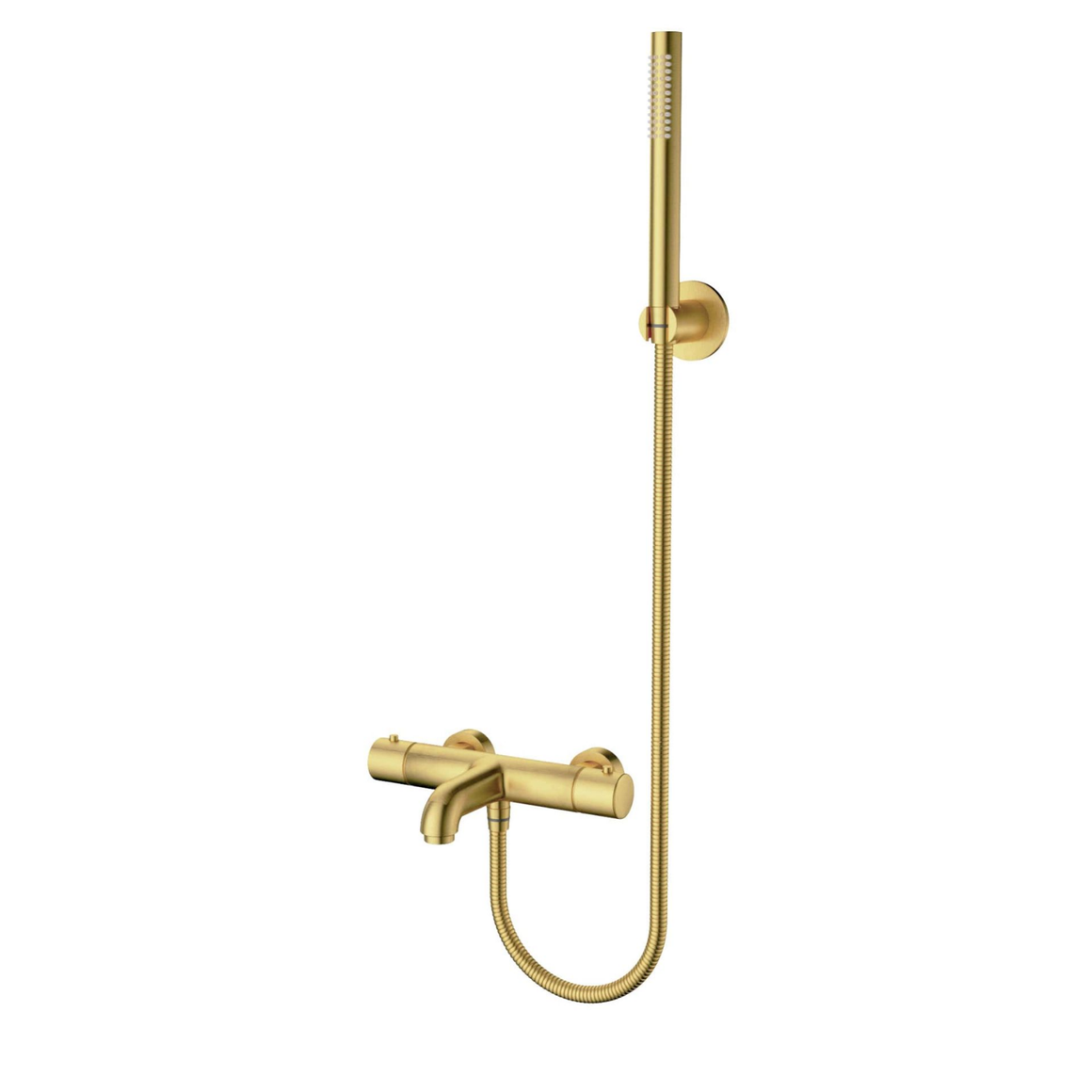 Aloni thermostatische bad- en douchemengkraan geborsteld goud productfoto