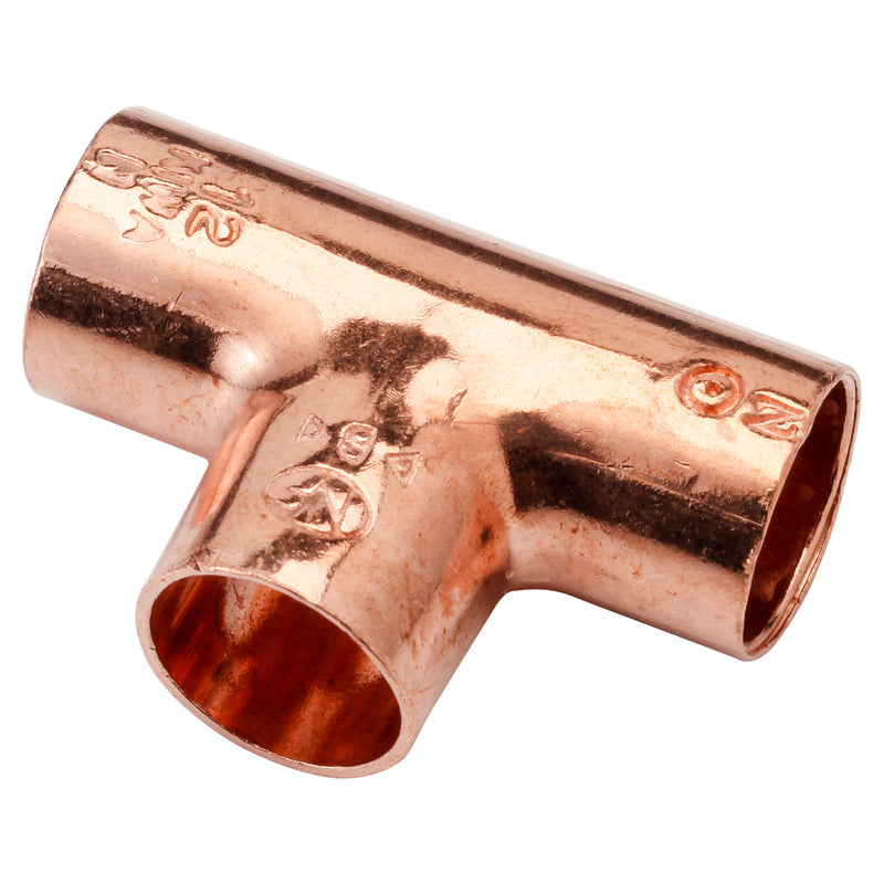 Riko T-stuk roodkoper 1,2 x 1,2 cm - productfoto