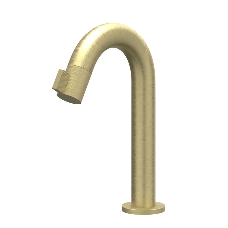 IVY Fonteinkraan gebogen staand model S – RVS316 gebr. mat goud PVD