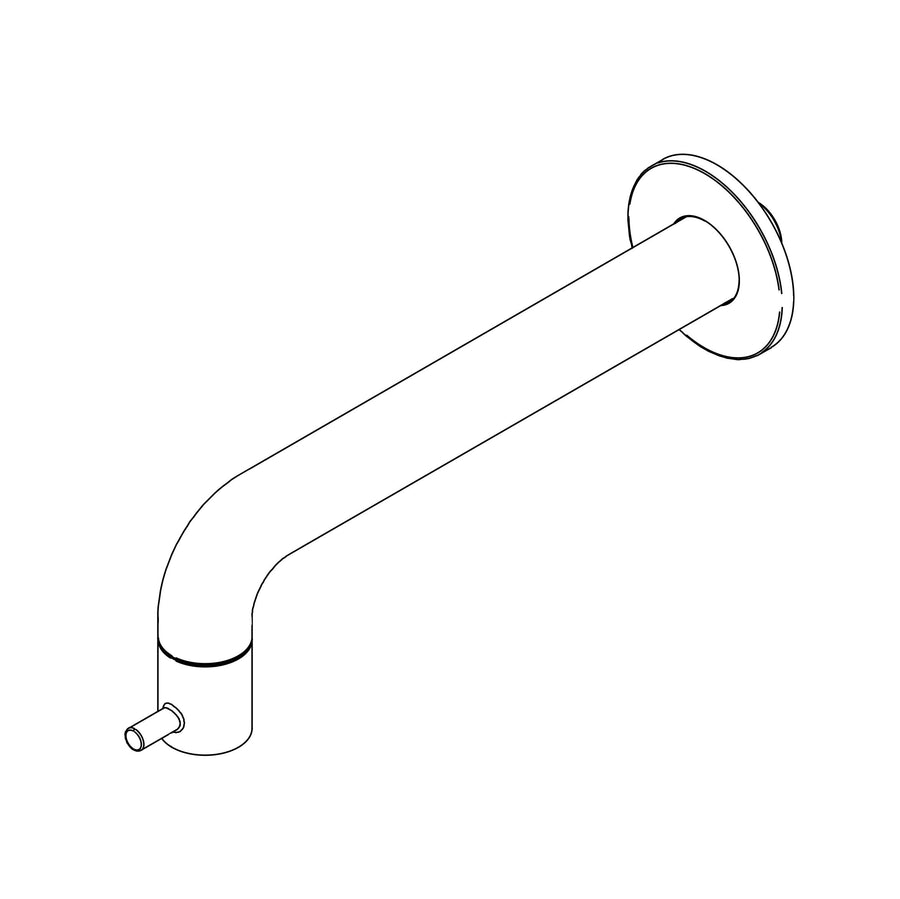 IVY Fonteinkraan wandmodel 1/2" aansluiting, inkortbaar – Zwart chroom PVD