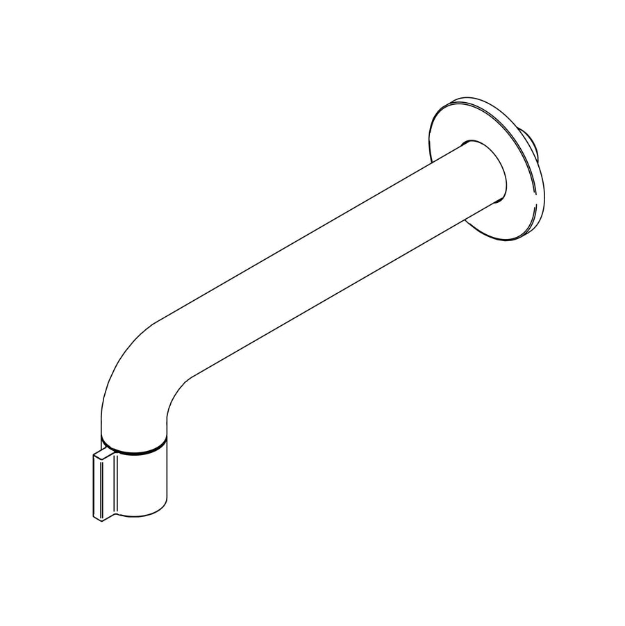 IVY Fonteinkraan wandmodel 1/2" aansluiting, inkortbaar – Gebr. nickel PVD