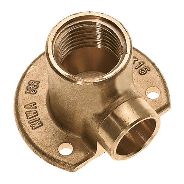 Riko soldeerfitting muurplaat laag messing 12 mm