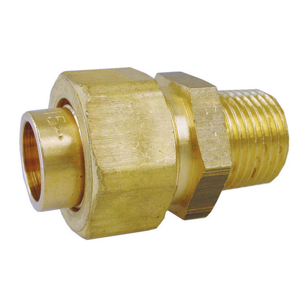 Riko soldeerfitting 3-delig recht 1/2" x 15 mm messing