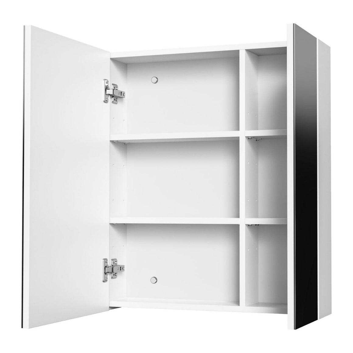 Aloni Hayat spiegelkast – 2 asymmetrische enkelzijdige spiegeldeuren – Glanzend wit 60x70x15 cm #kleur_glanzend-wit