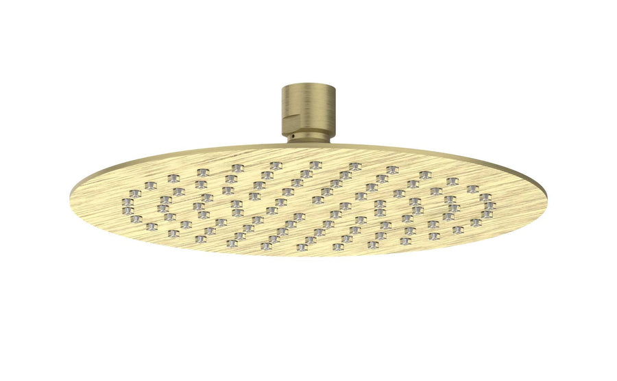IVY Hoofddouche slim 20cm antikalk nozzels, eco-air, Gebr. mat goud PVD - productfoto - SKU 6900504