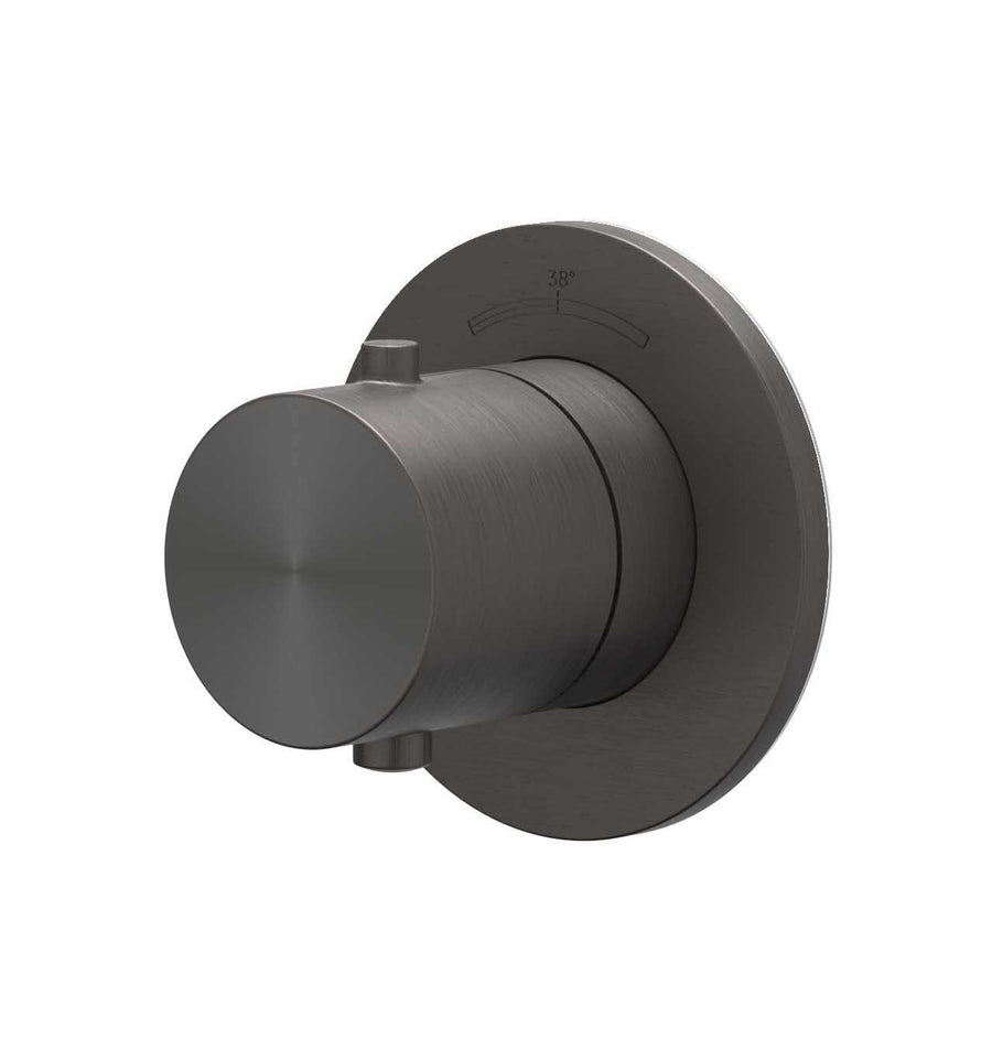 IVY Afbouwdeel inbouwstopkraan symmetry met rond rozet – RVS316 gebr. carbon black PVD