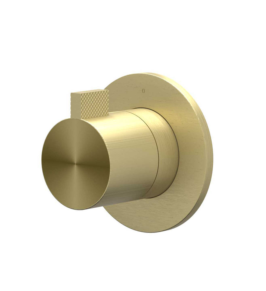 IVY Afbouwdeel inbouwstopkraan symmetry met rond rozet – RVS316 gebr. mat goud PVD
