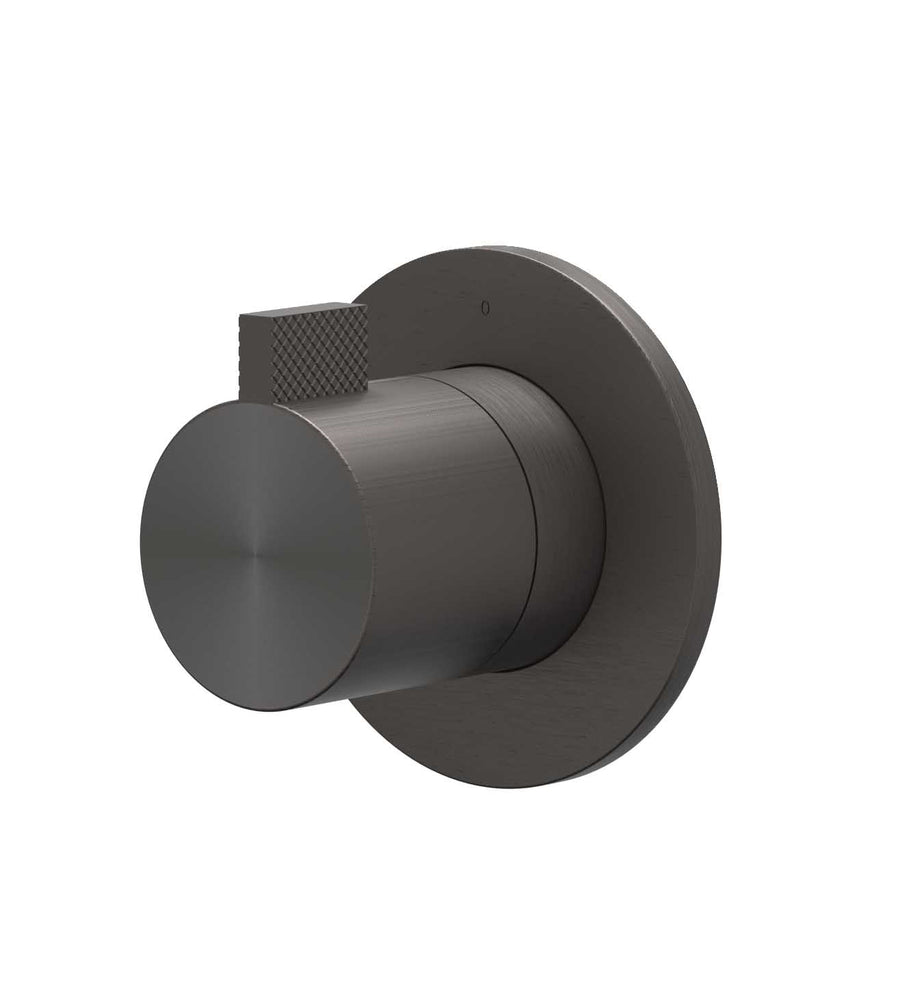IVY Afbouwdeel inbouwstopkraan symmetry met rond rozet, RVS316 gebr. carbon black PVD - productfoto - SKU 6903354