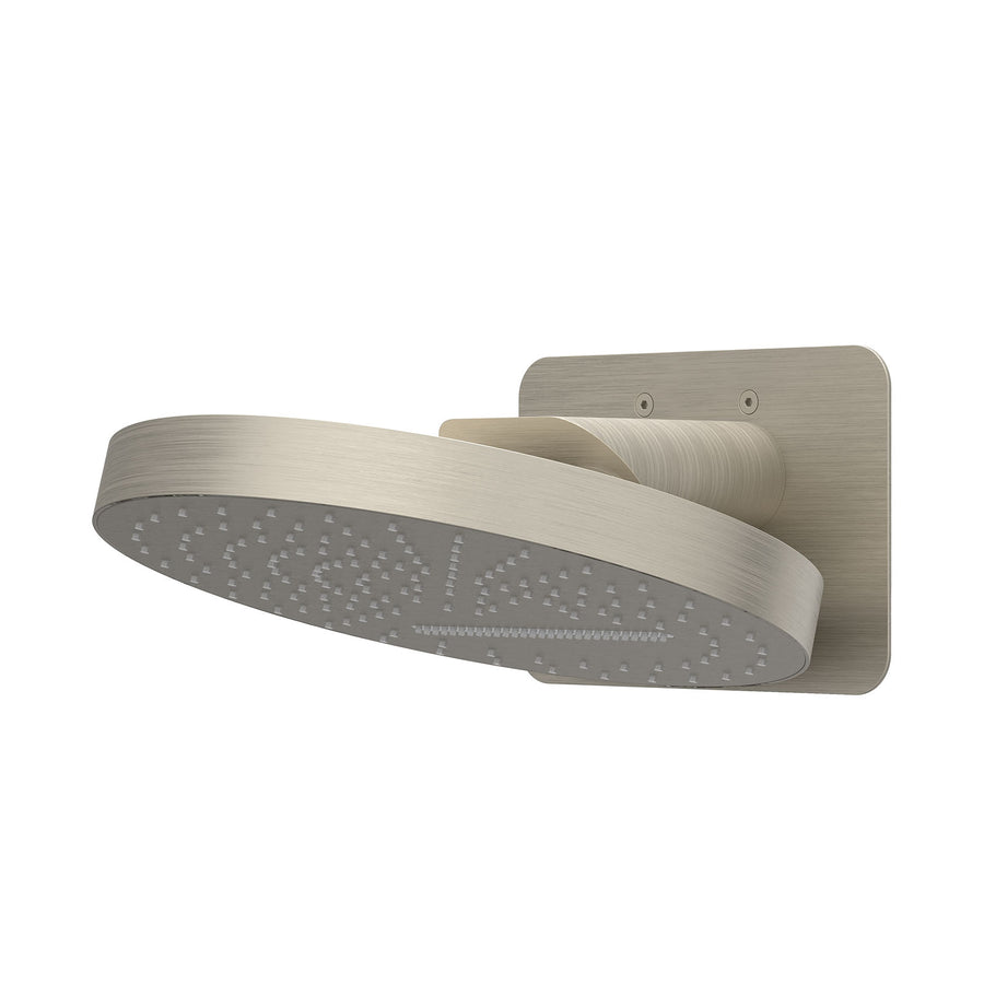 IVY Hoofddouche HALO 32cm rond met dual function, jets en cascade, inclusief wandbeugel en inbouwbox – Gebr. nickel PVD