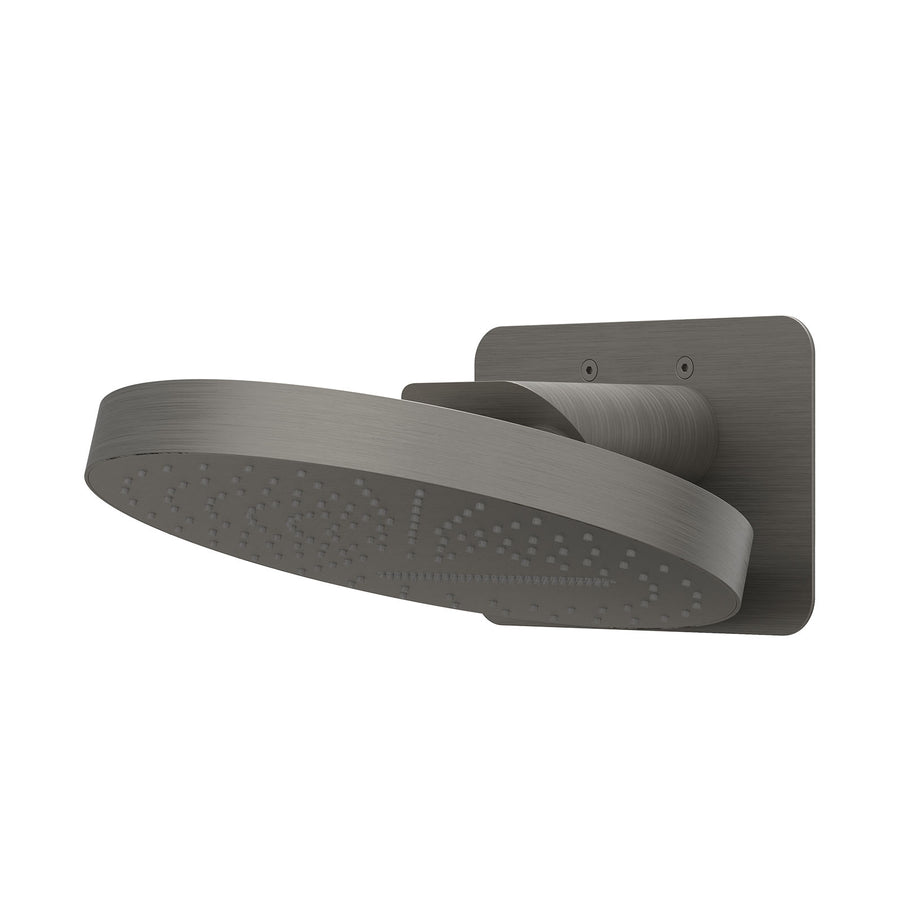IVY Hoofddouche HALO 32cm rond met dual function, jets en cascade, inclusief wandbeugel en inbouwbox – Gebr. metal black PVD