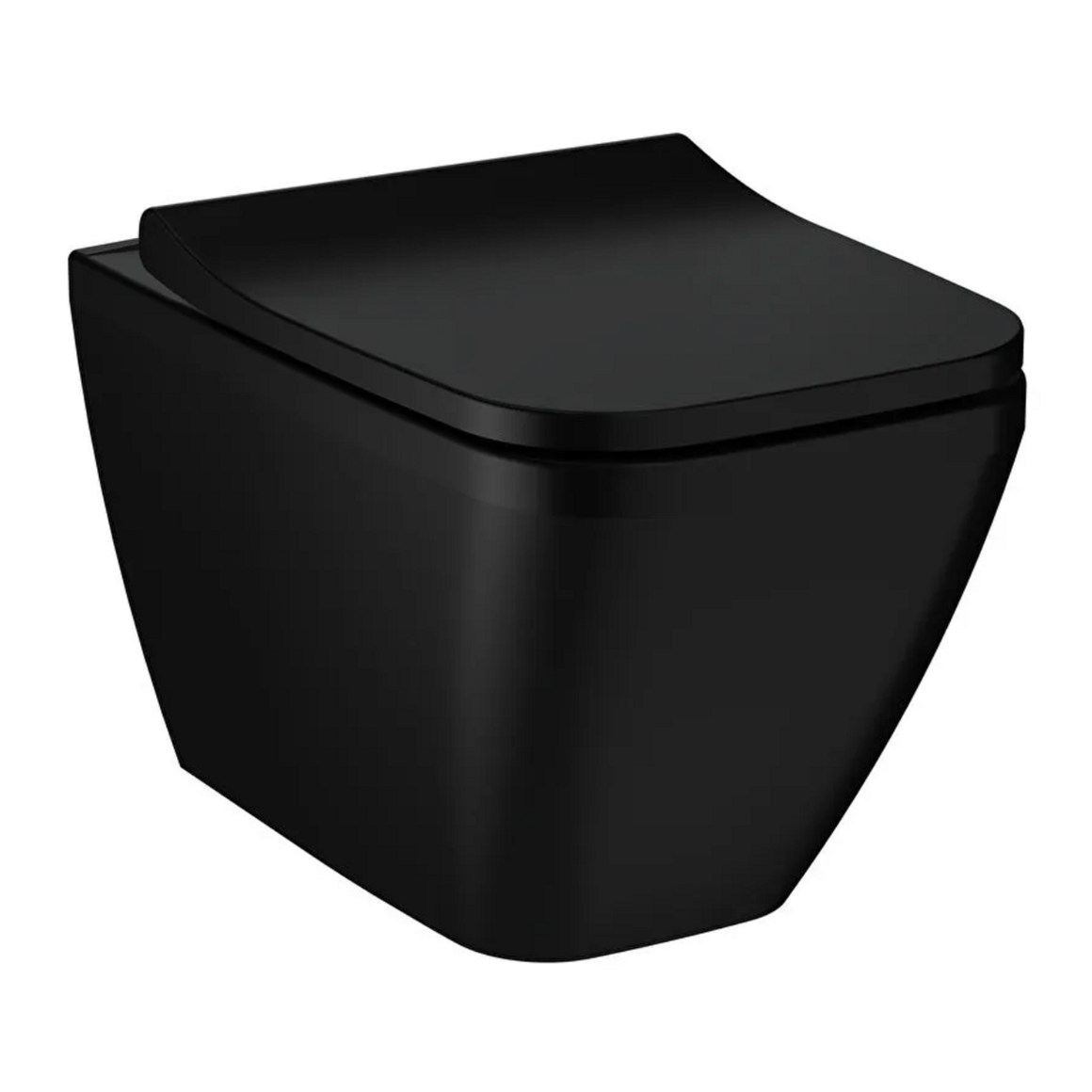 VitrA Integra Square Hangtoilet Mat Zwart (incl. Toiletbril)