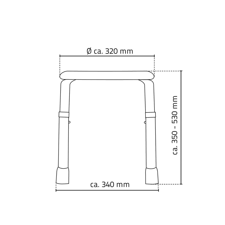 Ridder badkamerkrukje rond wit - technische tekening