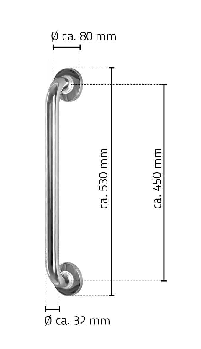 A00145001 Badgriff 45 Cm Chr (Rvs)