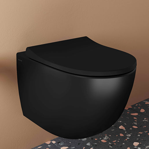 VitrA Sento zwart hangtoilet detail zijaanzicht