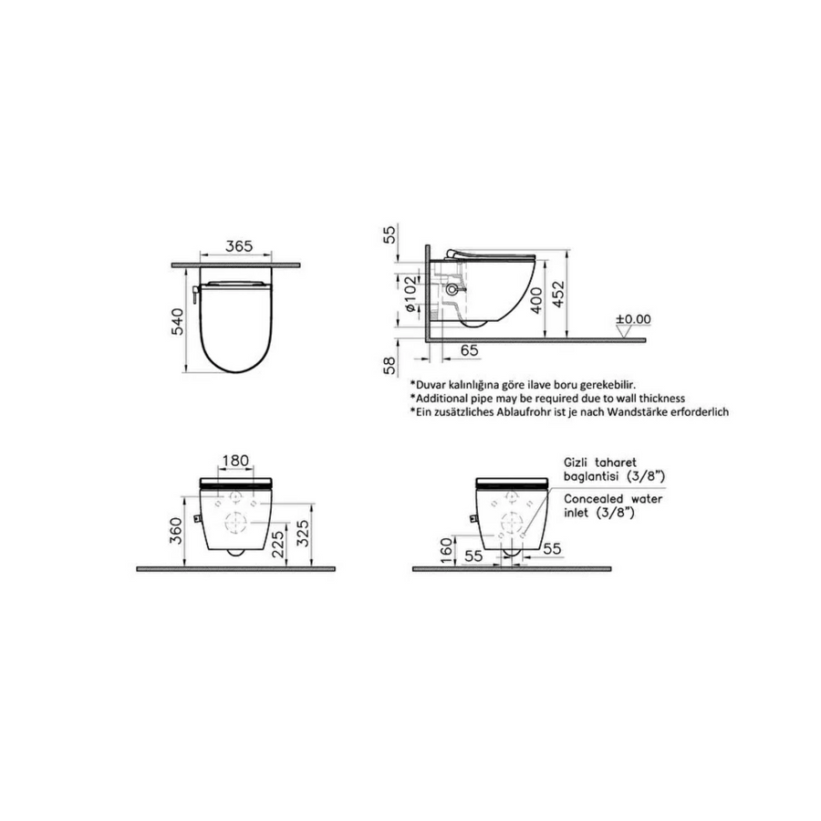 VitrA Sento Hangtoilet met Bidet