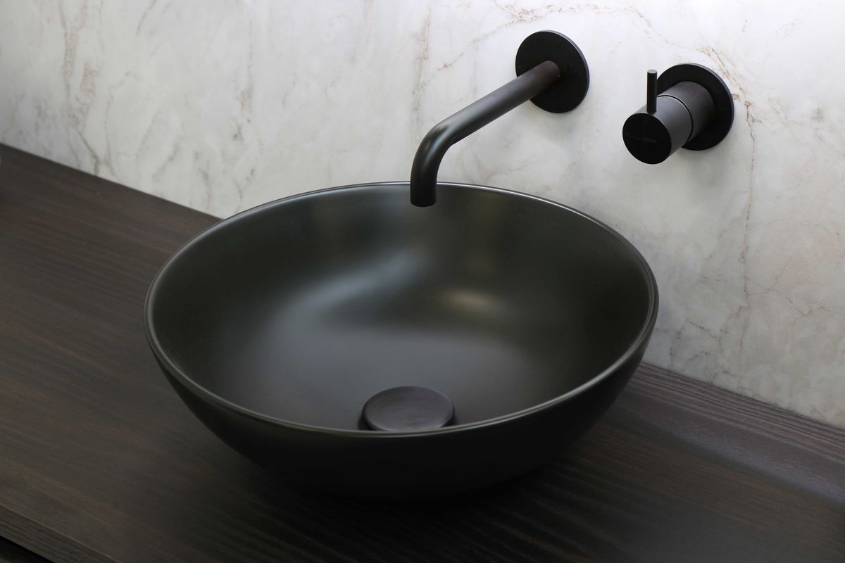 Opbouw waskom quartz rond z/krgt INK