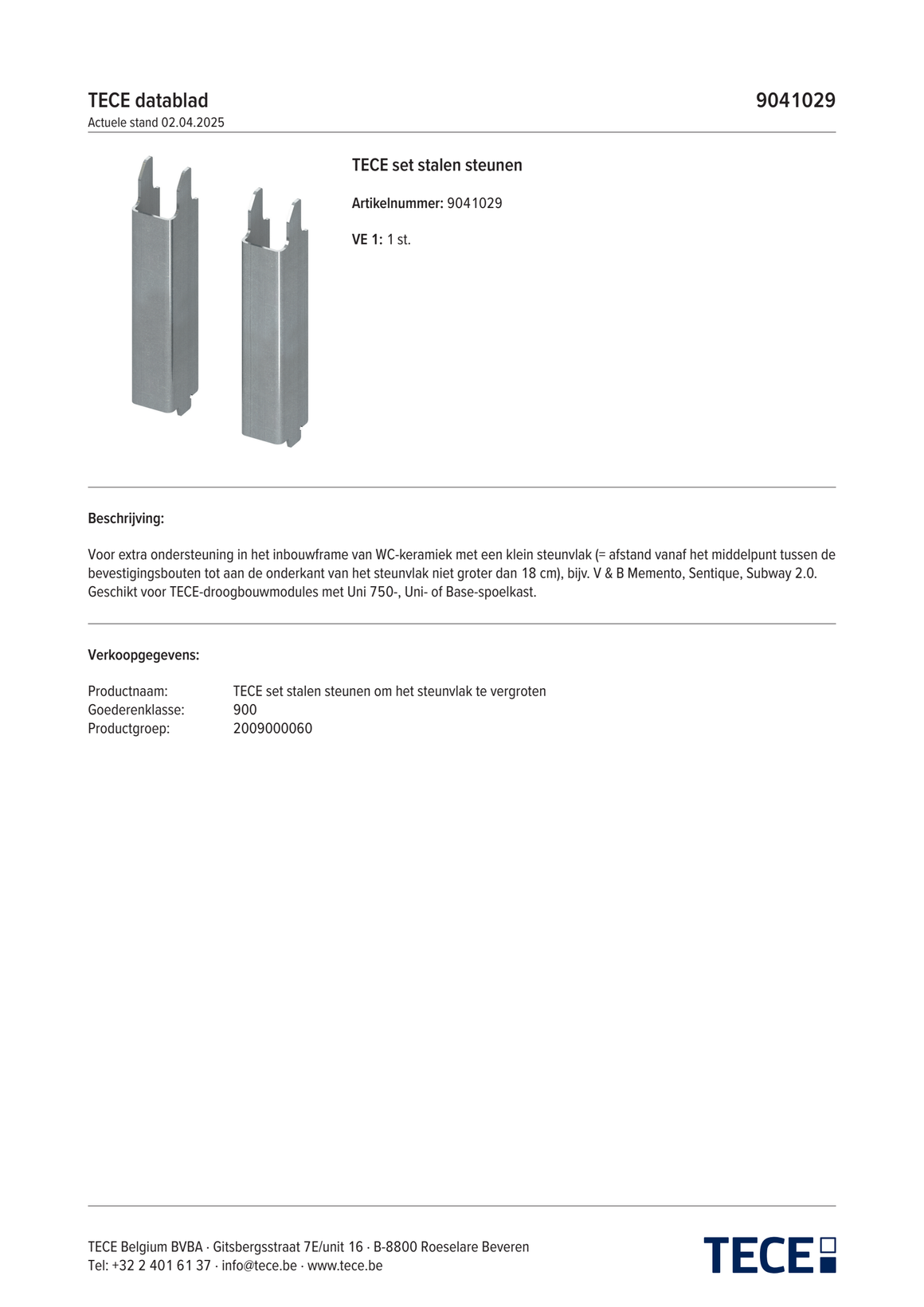 TECE 9041029 - technisch informatieblad