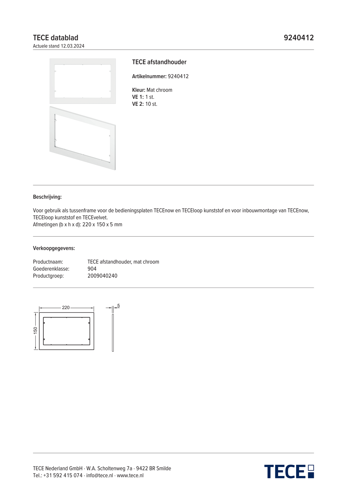 TECE 9240412 - technisch informatieblad