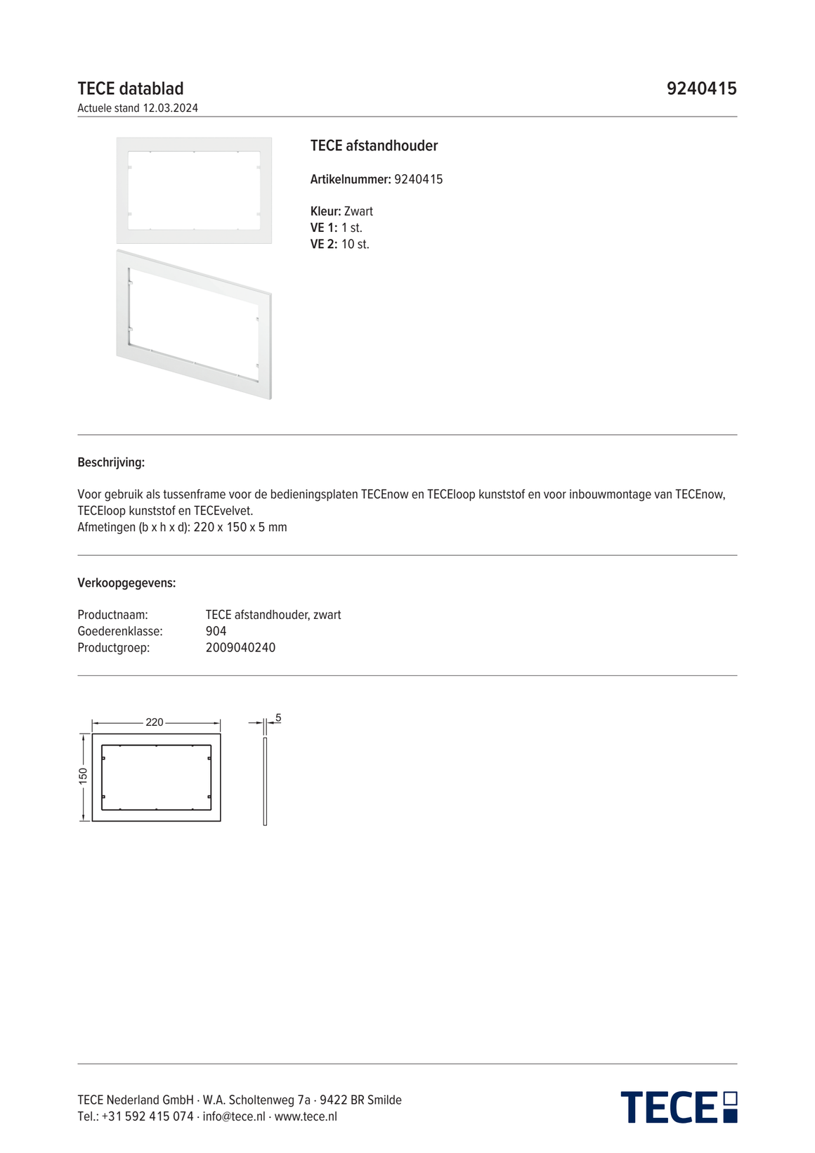 TECE 9240415 - technisch informatieblad