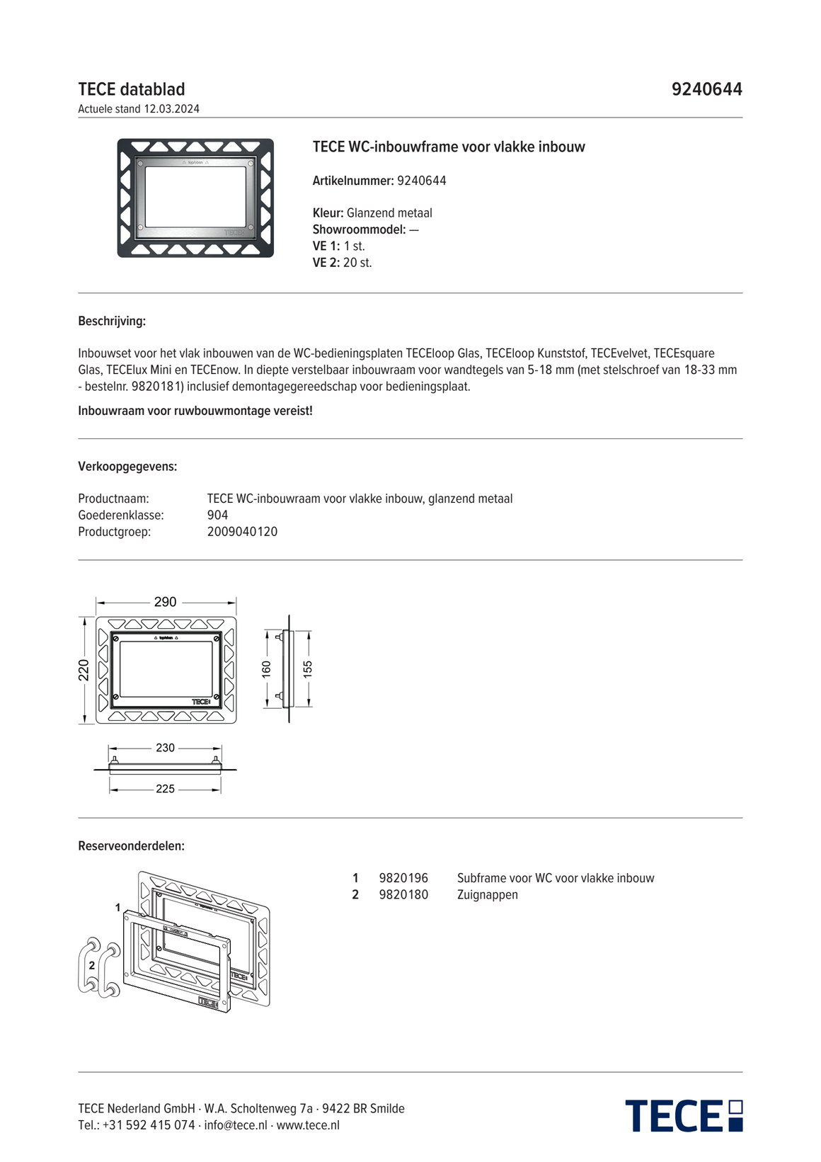 TECE 9240644 - technisch informatieblad