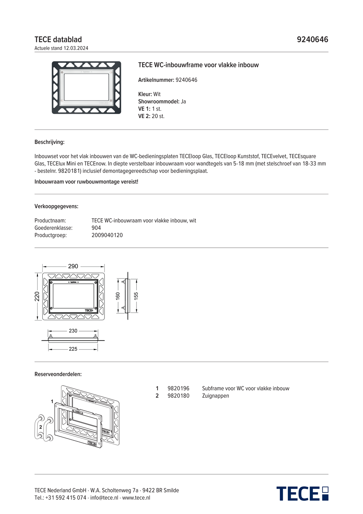 TECE 9240646 - technisch informatieblad
