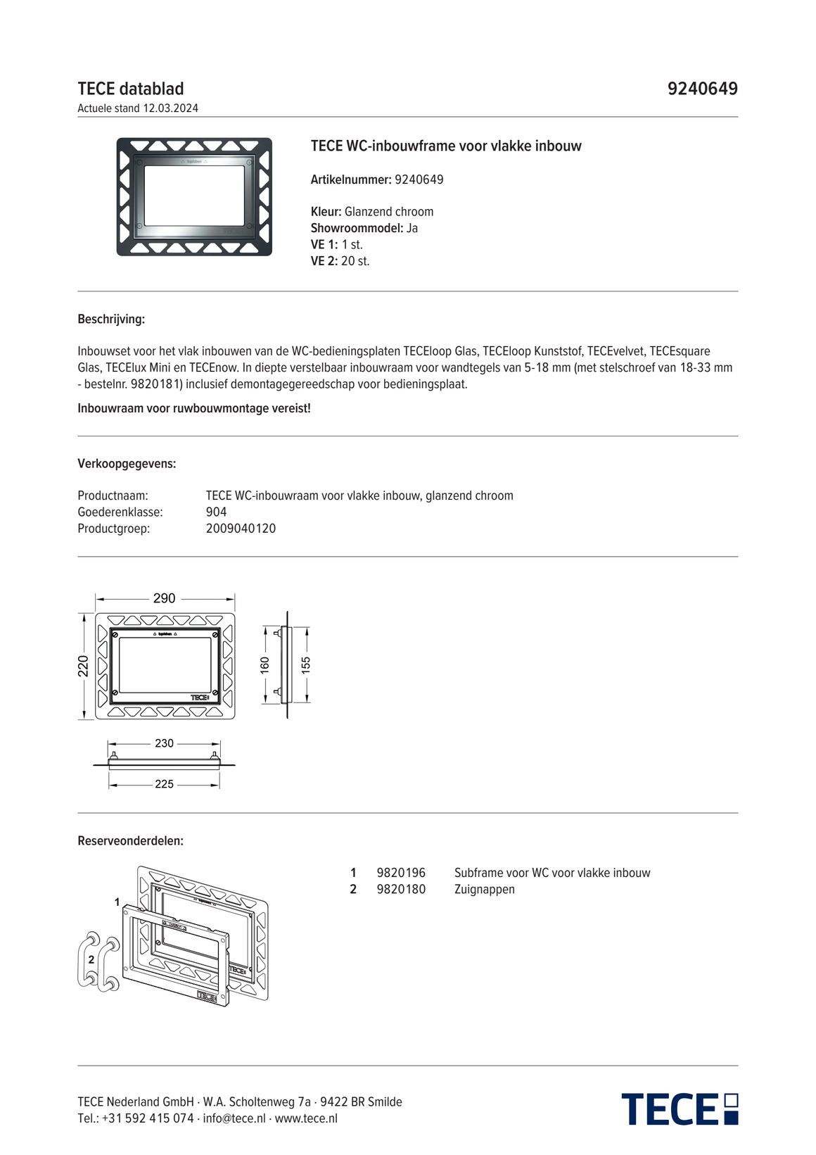 TECE 9240649 - technisch informatieblad