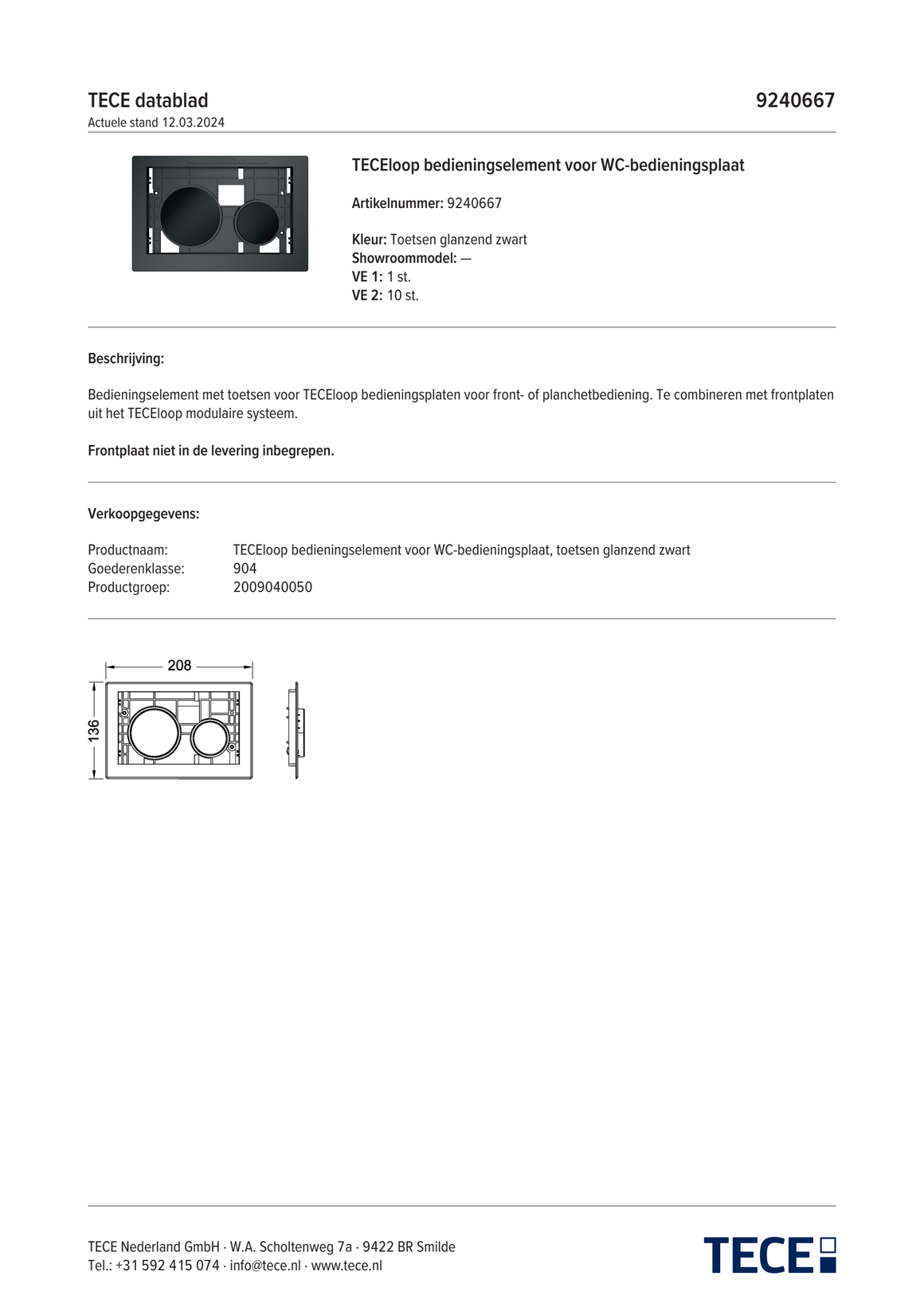 TECE 9240667 - technisch informatieblad
