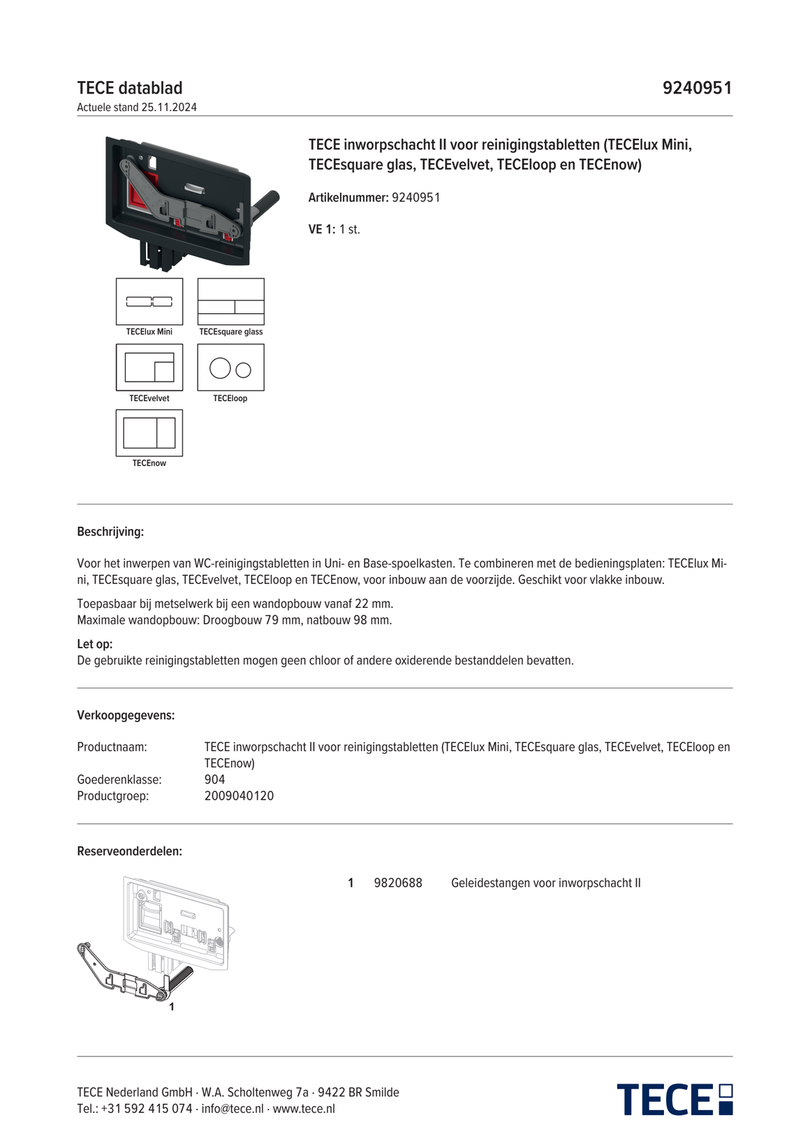 TECE 9240951 - technisch informatieblad