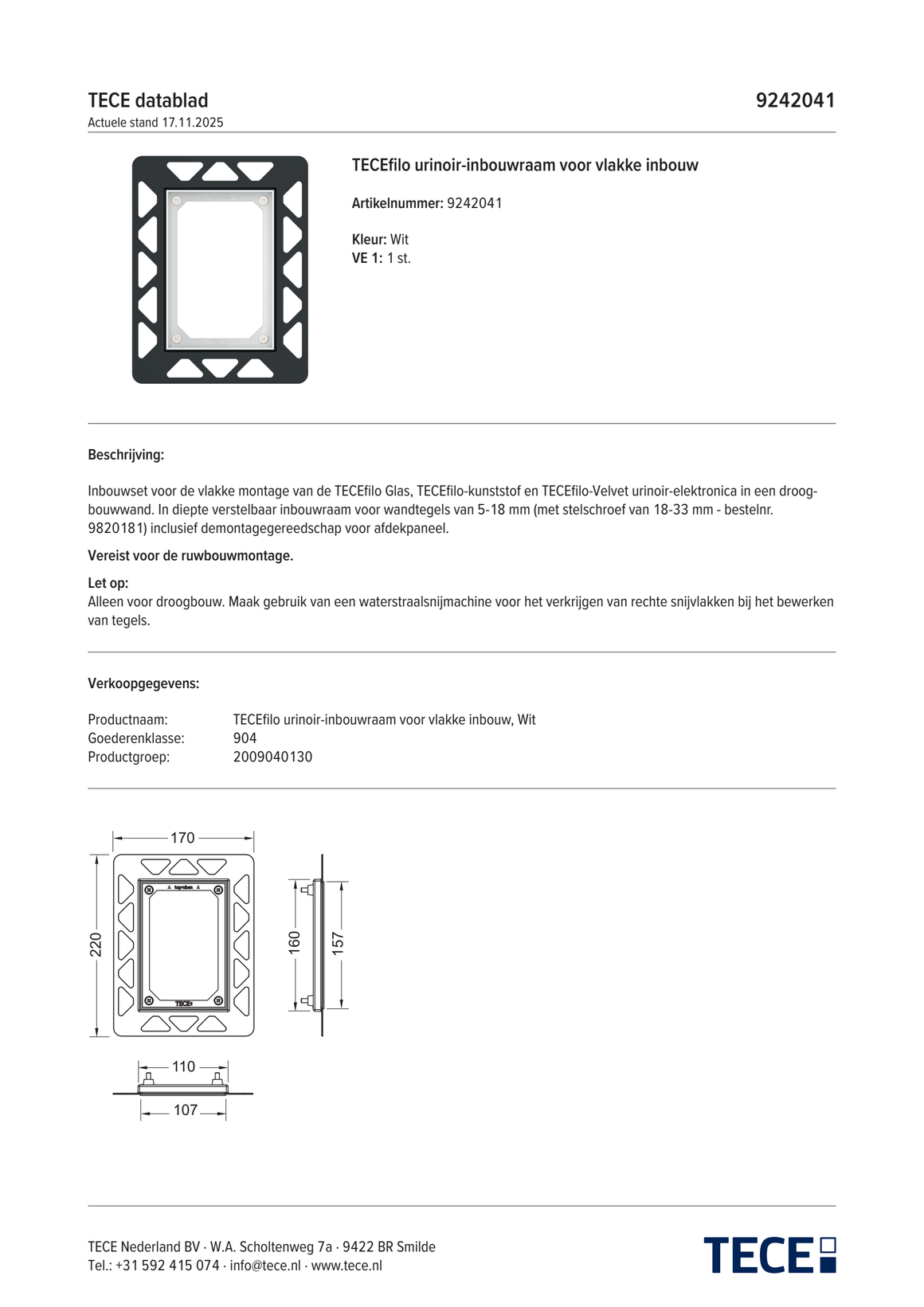 TECE 9242040 - technisch informatieblad