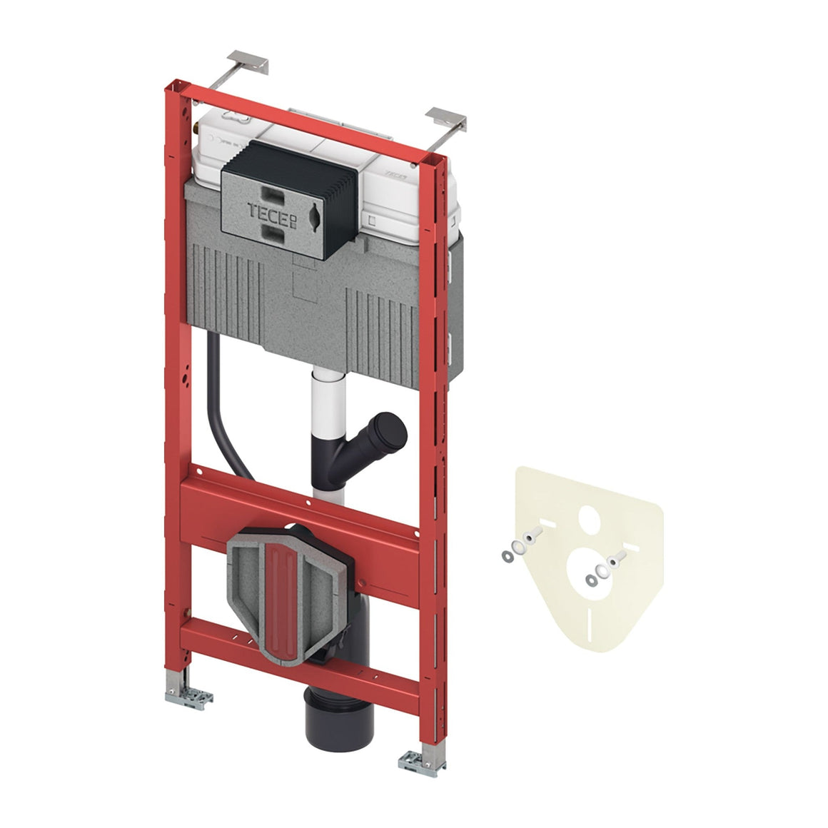 Teceprofil Wc-Inbouwframe met Uni-Spoelkast - met Aansluiting voor Geurafzuigimg (DN 50) - Bouwhoogte 1120 MM