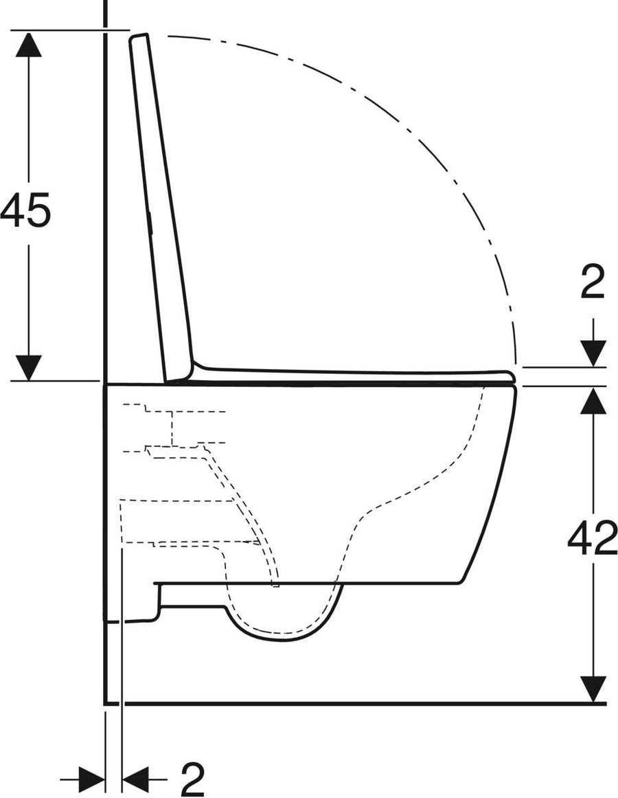Geberit iCon Wand-WC Tiefspüler Combipack mit TurboFlush und QuickRelease, SoftClose Sitz