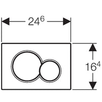 Geberit Sigma01 bedieningsplaat - 2-toets spoeling - ronde knoppen - Alpien wit
