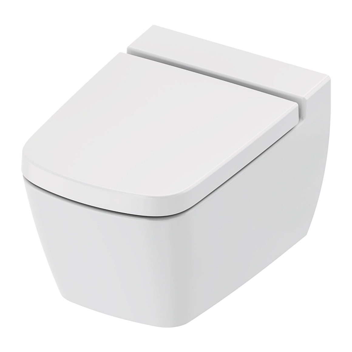 Teceneo Hangtoilet met Bidet - met Bidetkraan - KOUD Water - met Zitting - 54 CM - Glanzend WIT