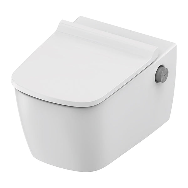 TECEneo Hangtoilet met Bidet - met Bidetkraan - Warm en Koud Water - met Slim Design Zitting - 54 cm - Glanzend Wit